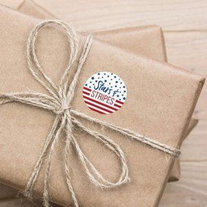 500 stars & stripes patriotic wafer stickers